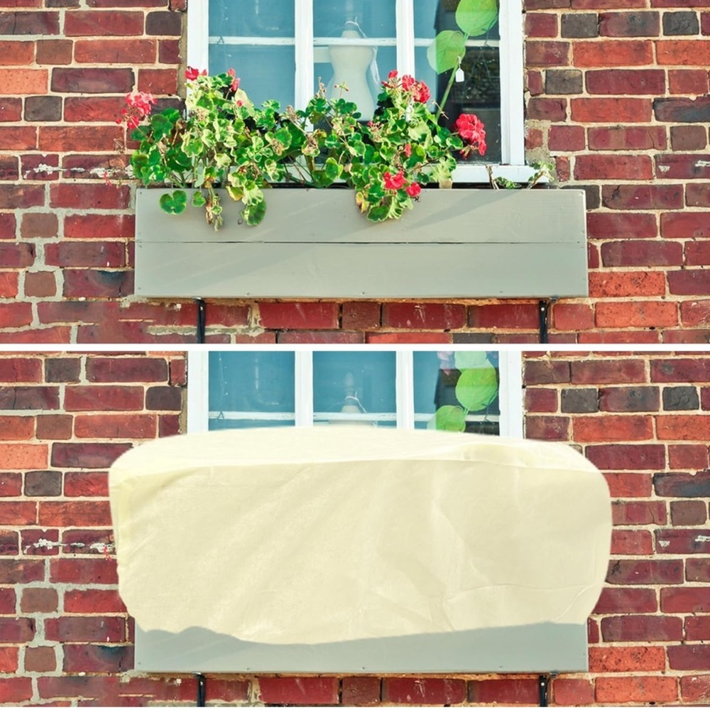 Rectangular Planter Box Cover Freeze Protection with Drawstring 2 Pieces NEW - Picture 9 of 9